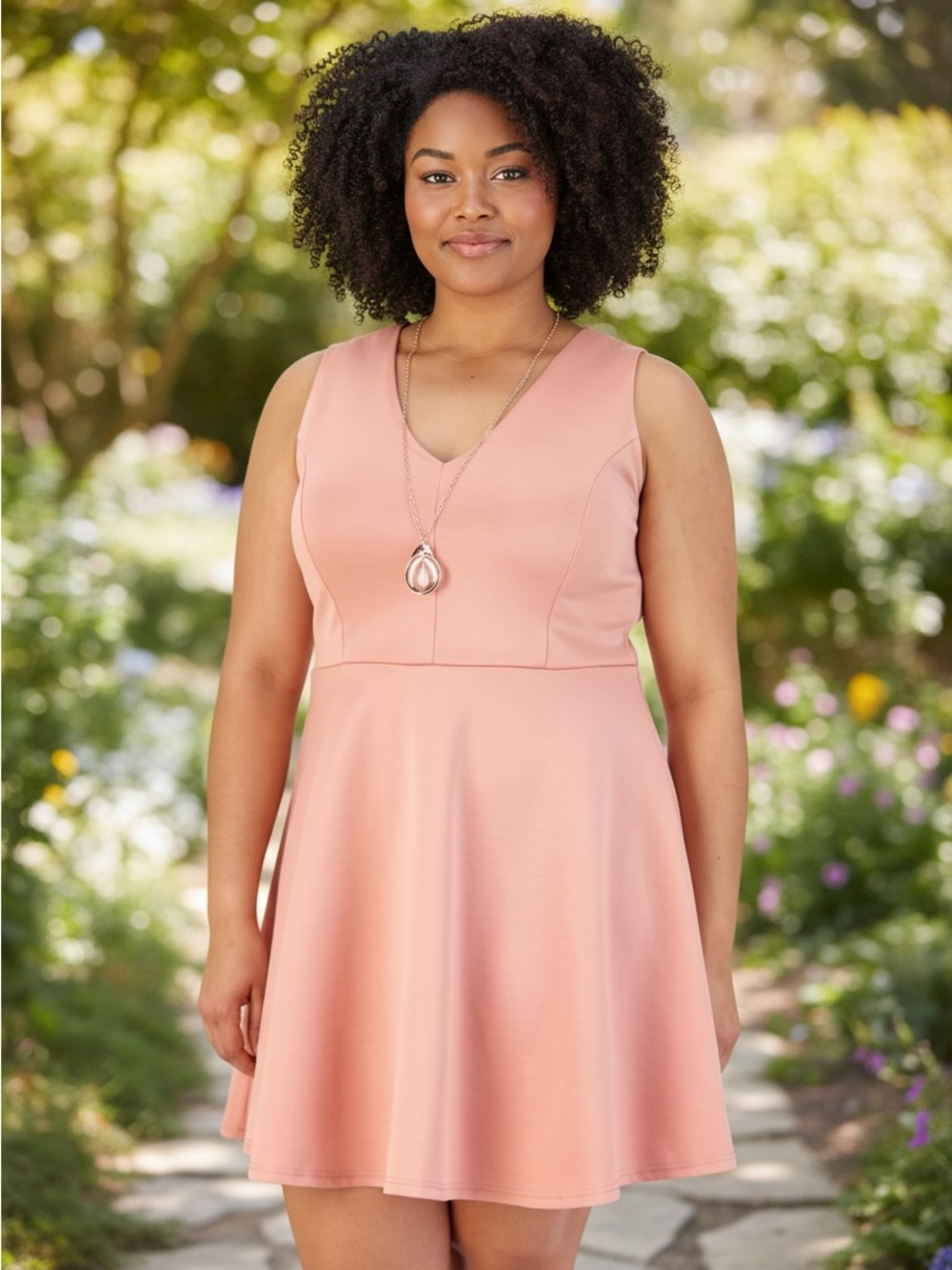 NEW• Creme De La Creme Y2K Blush Pink Scuba Dress• 2X